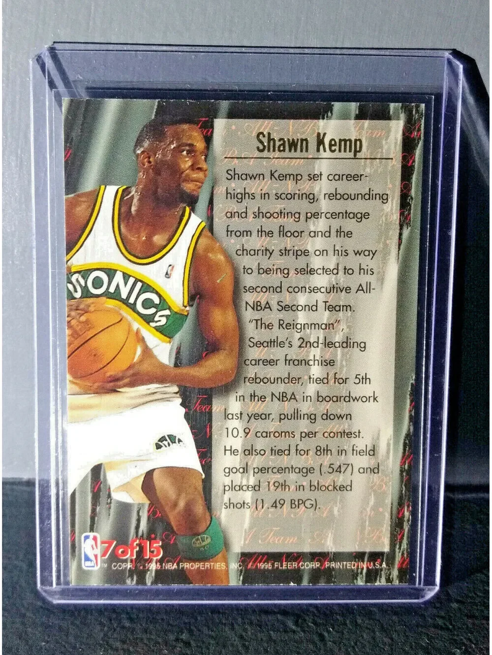 1995-96 Shawn Kemp Fleer Ultra All-NBA Team #7 Basketball Card